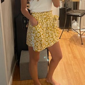 American eagle rayon skirt mustard floral
